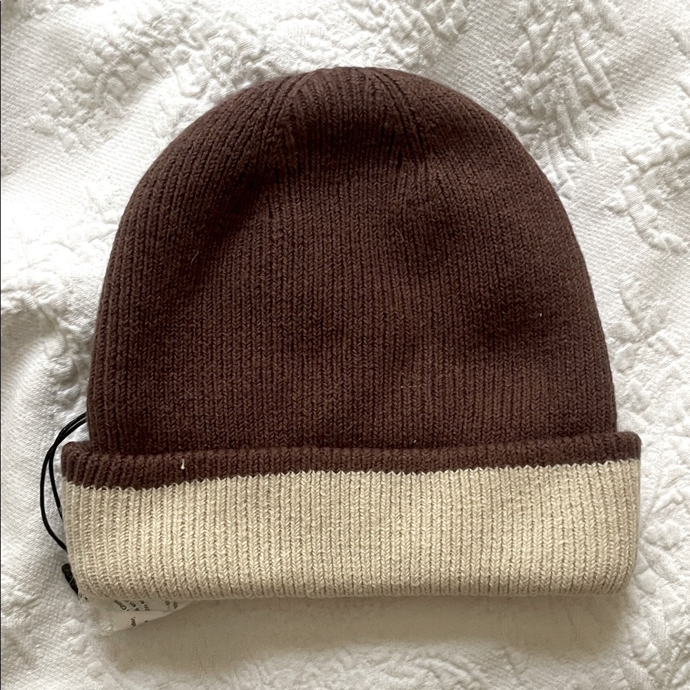 Onia Deep Taupe and Birch Reversible Beanie